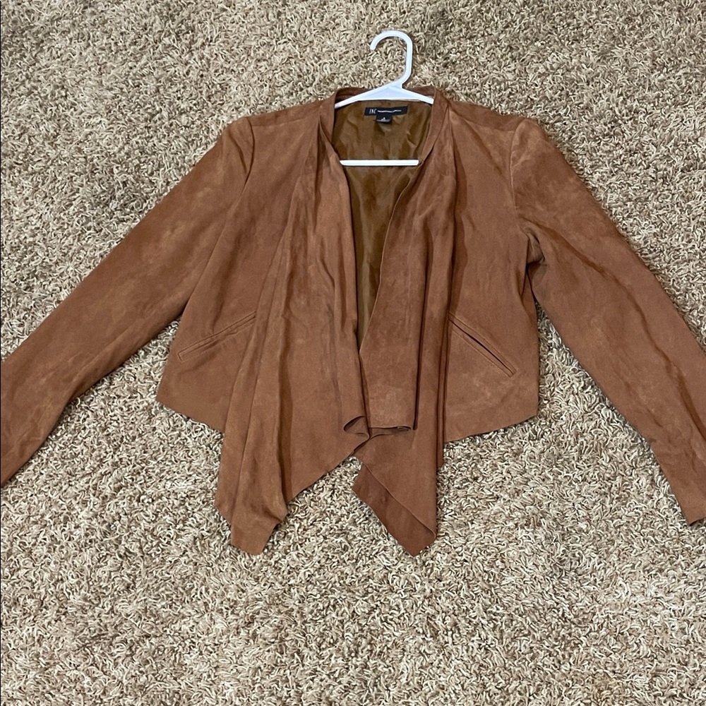 INC International Concepts 100% Genuine Leather Suede Jacket